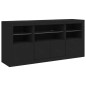 vidaXL Sideboard mit LED-Leuchten Schwarz 142,5x37x67 cm vidaXL Sideboard mit LED-Leuchten Schwarz 142,5x37x67 cm
