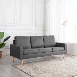 vidaXL 3-Sitzer-Sofa Hellgrau Stoff 