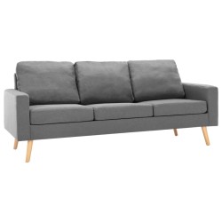 vidaXL 3-Sitzer-Sofa Hellgrau Stoff 