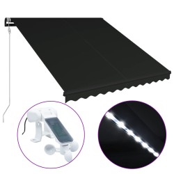 vidaXL Einziehbare Markise mit Windsensor & LED 300x250cm Anthrazit   