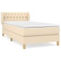 vidaXL Boxspringbett mit Matratze Creme 90x190 cm Stoff vidaXL Boxspringbett mit Matratze Creme 90x190 cm Stoff