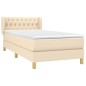 vidaXL Boxspringbett mit Matratze Creme 90x190 cm Stoff vidaXL Boxspringbett mit Matratze Creme 90x190 cm Stoff