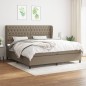 vidaXL Boxspringbett mit Matratze Taupe 200x200 cm Stoff vidaXL Boxspringbett mit Matratze Taupe 200x200 cm Stoff