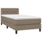 vidaXL Boxspringbett mit Matratze & LED Taupe 80x200 cm Stoff vidaXL Boxspringbett mit Matratze & LED Taupe 80x200 cm Stoff