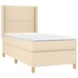 vidaXL Boxspringbett mit Matratze & LED Creme 90x190 cm Stoff vidaXL Boxspringbett mit Matratze & LED Creme 90x190 cm Stoff