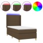 vidaXL Boxspringbett mit Matratze & LED Dunkelbraun 90x190 cm Stoff vidaXL Boxspringbett mit Matratze & LED Dunkelbraun 90x190 cm Stoff