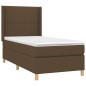 vidaXL Boxspringbett mit Matratze & LED Dunkelbraun 90x190 cm Stoff vidaXL Boxspringbett mit Matratze & LED Dunkelbraun 90x190 cm Stoff