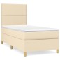 vidaXL Boxspringbett mit Matratze Creme 100x200 cm Stoff vidaXL Boxspringbett mit Matratze Creme 100x200 cm Stoff