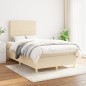 vidaXL Boxspringbett mit Matratze Creme 120x200 cm Stoff vidaXL Boxspringbett mit Matratze Creme 120x200 cm Stoff
