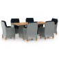 vidaXL 7-tlg. Garten-Essgruppe mit Auflagen Poly Rattan Hellgrau vidaXL 7-tlg. Garten-Essgruppe mit Auflagen Poly Rattan Hellgrau
