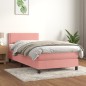 vidaXL Boxspringbett mit Matratze Rosa 90x200 cm Samt vidaXL Boxspringbett mit Matratze Rosa 90x200 cm Samt