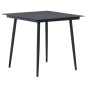 3-tlg. Garten-Essgruppe PVC Rattan Schwarz 3-tlg. Garten-Essgruppe PVC Rattan Schwarz