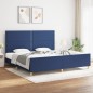 vidaXL Bettgestell mit Kopfteil Blau 200x200 cm Stoff vidaXL Bettgestell mit Kopfteil Blau 200x200 cm Stoff