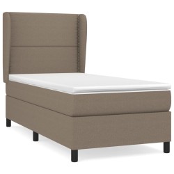 vidaXL Boxspringbett mit Matratze Taupe 80x200 cm Stoff