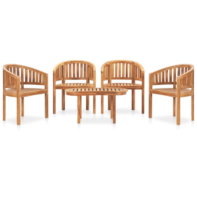 5-tlg. Garten-Lounge-Set Massivholz Teak 5-tlg. Garten-Lounge-Set Massivholz Teak