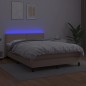 vidaXL Boxspringbett mit Matratze & LED Cappuccino-Braun 140x200cm vidaXL Boxspringbett mit Matratze & LED Cappuccino-Braun 140x200cm