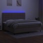 vidaXL Boxspringbett mit Matratze & LED Taupe 200x200 cm Stoff vidaXL Boxspringbett mit Matratze & LED Taupe 200x200 cm Stoff