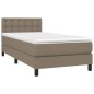 vidaXL Boxspringbett mit Matratze & LED Taupe 80x200 cm Stoff vidaXL Boxspringbett mit Matratze & LED Taupe 80x200 cm Stoff