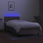 vidaXL Boxspringbett mit Matratze & LED Taupe 80x200 cm Stoff vidaXL Boxspringbett mit Matratze & LED Taupe 80x200 cm Stoff