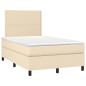 vidaXL Boxspringbett mit Matratze & LED Creme 120x200 cm Stoff vidaXL Boxspringbett mit Matratze & LED Creme 120x200 cm Stoff