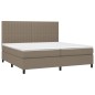 vidaXL Boxspringbett mit Matratze & LED Taupe 200x200 cm Stoff vidaXL Boxspringbett mit Matratze & LED Taupe 200x200 cm Stoff