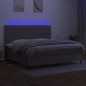vidaXL Boxspringbett mit Matratze & LED Taupe 200x200 cm Stoff vidaXL Boxspringbett mit Matratze & LED Taupe 200x200 cm Stoff
