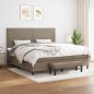 vidaXL Boxspringbett mit Matratze Taupe 200x200 cm Stoff vidaXL Boxspringbett mit Matratze Taupe 200x200 cm Stoff