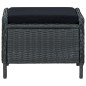 3-tlg. Garten-Lounge-Set mit Auflagen Poly Rattan Dunkelgrau 3-tlg. Garten-Lounge-Set mit Auflagen Poly Rattan Dunkelgrau