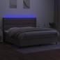 vidaXL Boxspringbett mit Matratze & LED Taupe 200x200 cm Stoff vidaXL Boxspringbett mit Matratze & LED Taupe 200x200 cm Stoff