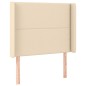 vidaXL Boxspringbett mit Matratze & LED Creme 100x200 cm Stoff vidaXL Boxspringbett mit Matratze & LED Creme 100x200 cm Stoff