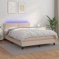 vidaXL Boxspringbett mit Matratze & LED Cappuccino-Braun 140x190cm vidaXL Boxspringbett mit Matratze & LED Cappuccino-Braun 140x190cm