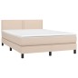 vidaXL Boxspringbett mit Matratze & LED Cappuccino-Braun 140x190cm vidaXL Boxspringbett mit Matratze & LED Cappuccino-Braun 140x190cm