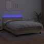 vidaXL Boxspringbett mit Matratze & LED Cappuccino-Braun 140x190cm vidaXL Boxspringbett mit Matratze & LED Cappuccino-Braun 140x190cm