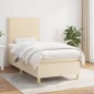 vidaXL Boxspringbett mit Matratze Creme 90x190 cm Stoff vidaXL Boxspringbett mit Matratze Creme 90x190 cm Stoff