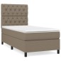 vidaXL Boxspringbett mit Matratze Taupe 80x200 cm Stoff vidaXL Boxspringbett mit Matratze Taupe 80x200 cm Stoff