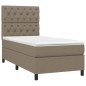 vidaXL Boxspringbett mit Matratze Taupe 80x200 cm Stoff vidaXL Boxspringbett mit Matratze Taupe 80x200 cm Stoff