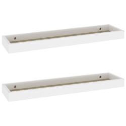 vidaXL Loggia Wandregale 2 Stk. Eichen-Optik und Weiß 60x15x4 cm MDF