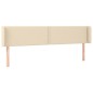 vidaXL Kopfteil mit Ohren Creme 203x16x78/88 cm Stoff