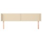 vidaXL Kopfteil mit Ohren Creme 203x16x78/88 cm Stoff