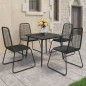 5-tlg. Garten-Essgruppe PVC Rattan Schwarz 5-tlg. Garten-Essgruppe PVC Rattan Schwarz