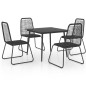 5-tlg. Garten-Essgruppe PVC Rattan Schwarz 5-tlg. Garten-Essgruppe PVC Rattan Schwarz