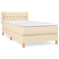 vidaXL Boxspringbett mit Matratze Creme 90x190 cm Stoff vidaXL Boxspringbett mit Matratze Creme 90x190 cm Stoff