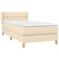 vidaXL Boxspringbett mit Matratze Creme 90x190 cm Stoff vidaXL Boxspringbett mit Matratze Creme 90x190 cm Stoff