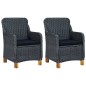 3-tlg. Garten-Lounge-Set mit Auflagen Poly Rattan Dunkelgrau 3-tlg. Garten-Lounge-Set mit Auflagen Poly Rattan Dunkelgrau