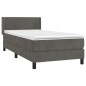 vidaXL Boxspringbett mit Matratze Dunkelgrau 100x200 cm Samt vidaXL Boxspringbett mit Matratze Dunkelgrau 100x200 cm Samt