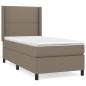 vidaXL Boxspringbett mit Matratze Taupe 100x200 cm Stoff vidaXL Boxspringbett mit Matratze Taupe 100x200 cm Stoff