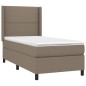 vidaXL Boxspringbett mit Matratze Taupe 100x200 cm Stoff vidaXL Boxspringbett mit Matratze Taupe 100x200 cm Stoff