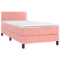 vidaXL Boxspringbett mit Matratze & LED Rosa 100x200 cm Samt vidaXL Boxspringbett mit Matratze & LED Rosa 100x200 cm Samt