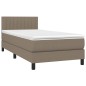 vidaXL Boxspringbett mit Matratze & LED Taupe 80x200 cm Stoff vidaXL Boxspringbett mit Matratze & LED Taupe 80x200 cm Stoff
