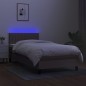 vidaXL Boxspringbett mit Matratze & LED Taupe 80x200 cm Stoff vidaXL Boxspringbett mit Matratze & LED Taupe 80x200 cm Stoff